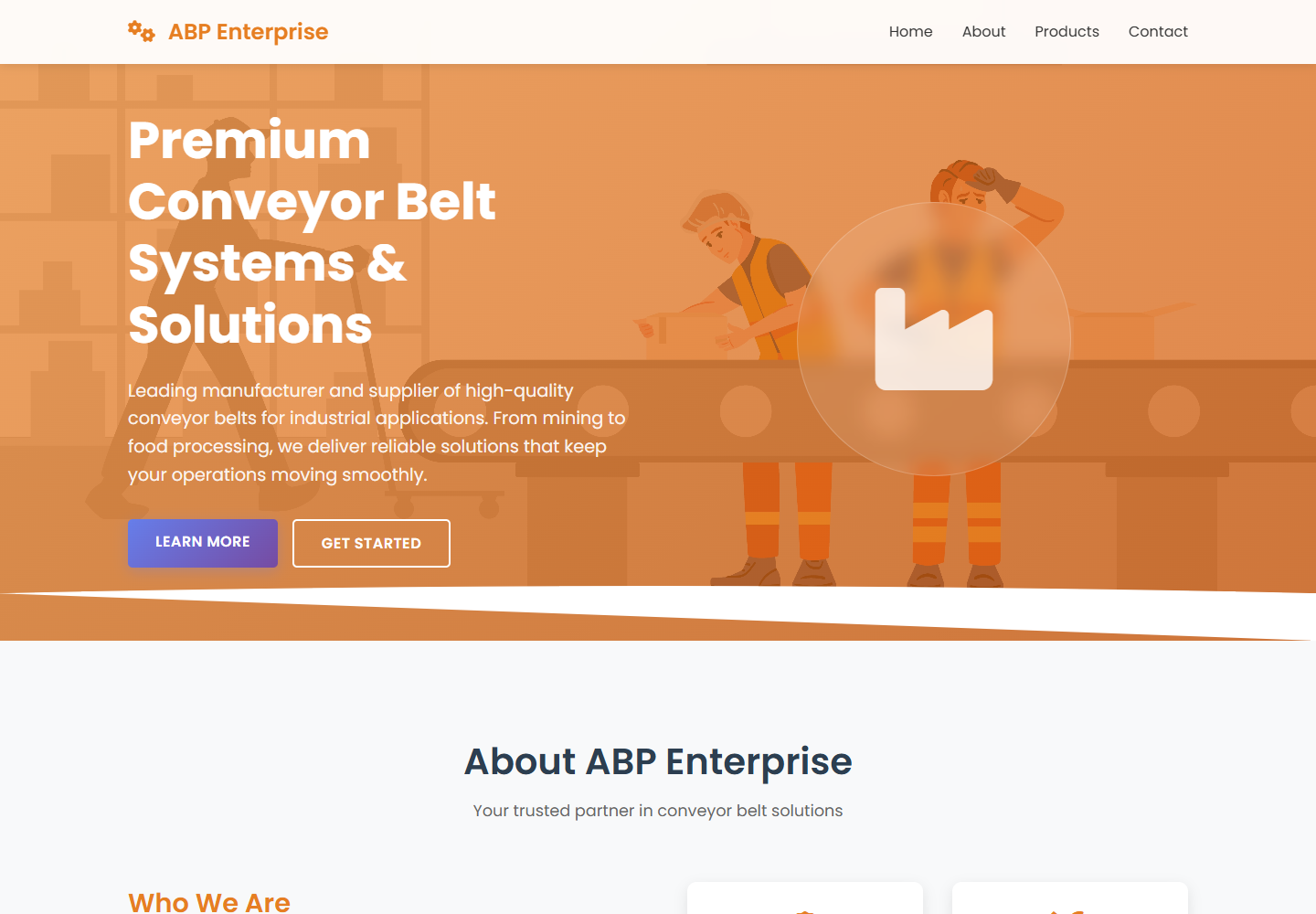 ABP Enterprises homepage screenshot