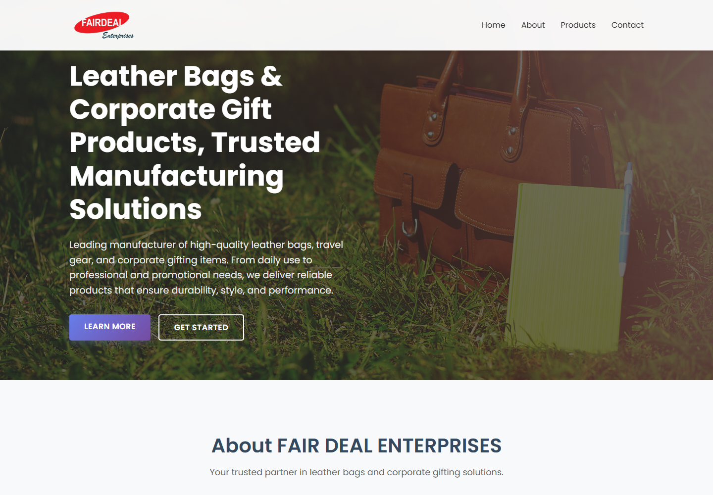 Fairdeal Enterprises homepage screenshot