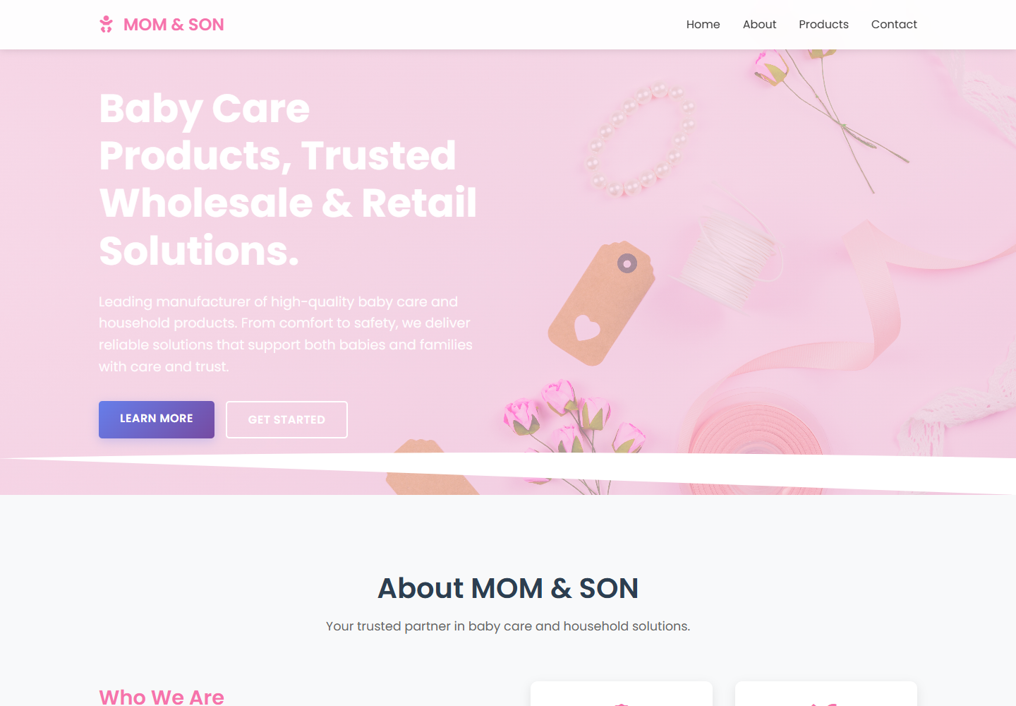 Mom and Son homepage screenshot