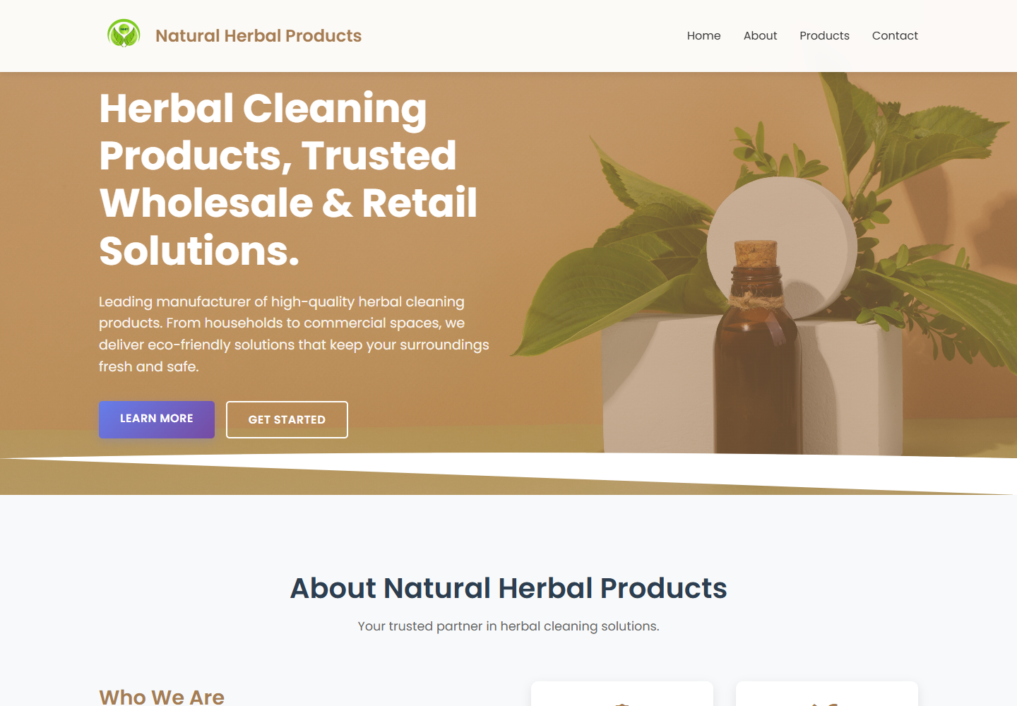 Natural Herbal Products homepage screenshot