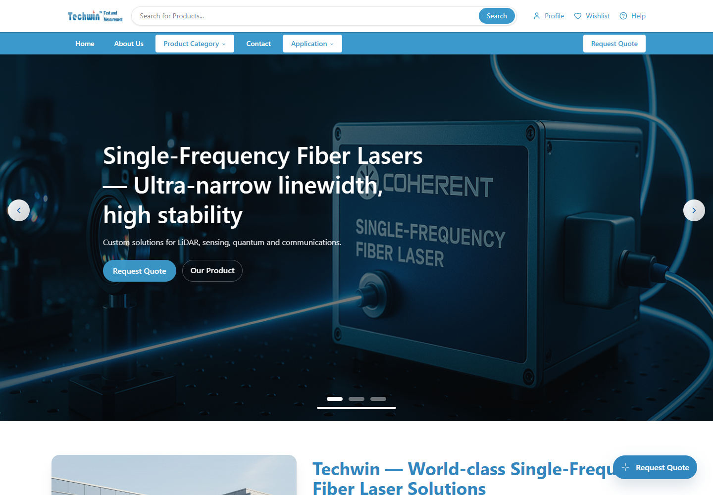 Techwin homepage screenshot